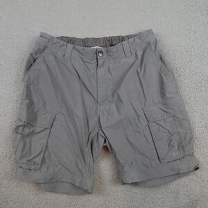 REI Cargo Shorts Mens Large Gray Nylon Elastic Waist Hiking Outdoor Travel